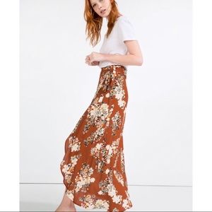 Zara wrap floral skirt